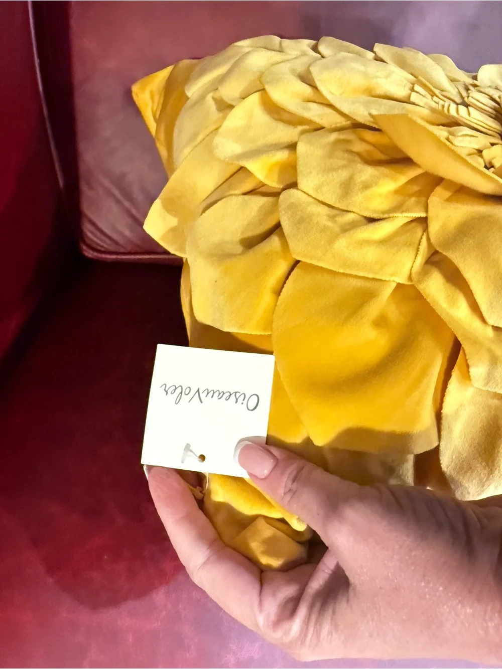 Oasis Yellow Layered Petal Decorative Pillow